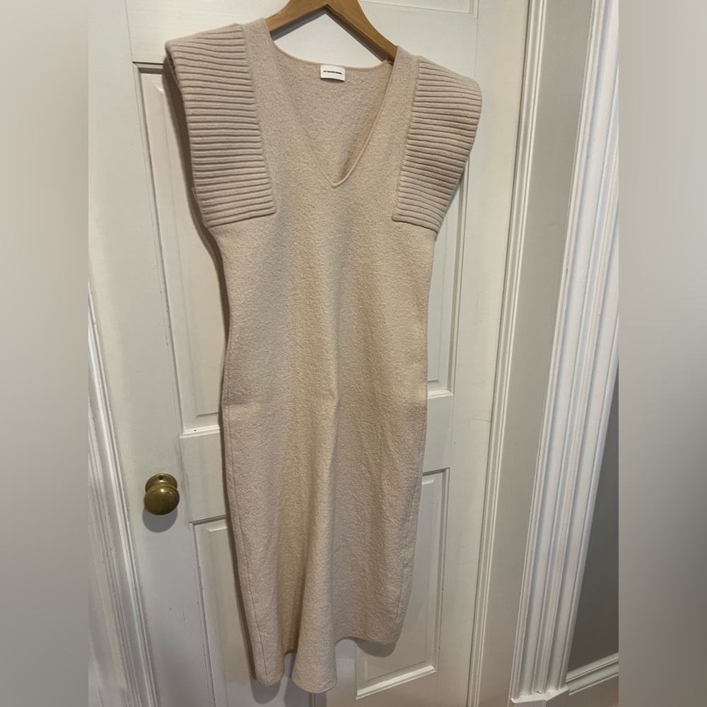 By Malene Birger Beige Textured Midi Dress